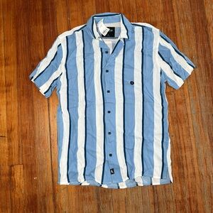 Hollister Blue and White Striped Shirt
